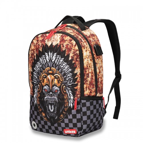 Raging flames lion the backstreet style backpack 