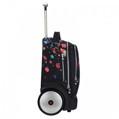 The colorful dot big wheel trolley bag