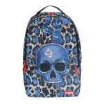 Denim Skull Graffiti Backpack